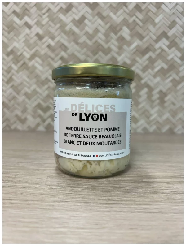 Andouillette et pommes de terre sauce beaujolais blanc et deux moutardes 🇫🇷 - 400gr